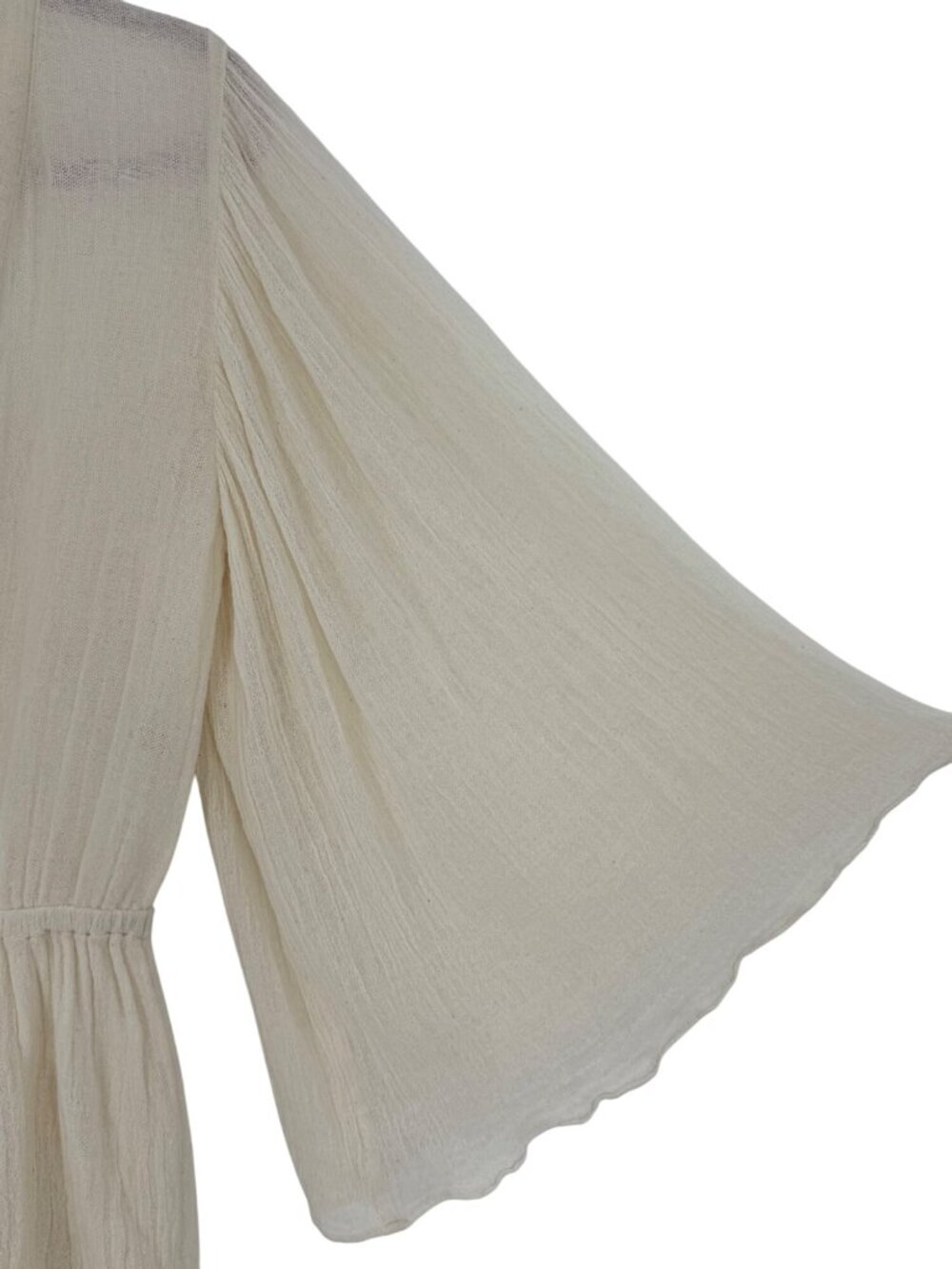 Free People Bell Sleeve Cream Romper Playsuit S| Boho Coastal Cowgirl Whimsigoth - Picture 7 of 16